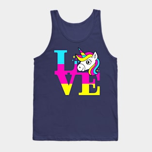 Cute Kawaii Unicorn Rainbow Love Unicorn Gift For Kids Tank Top